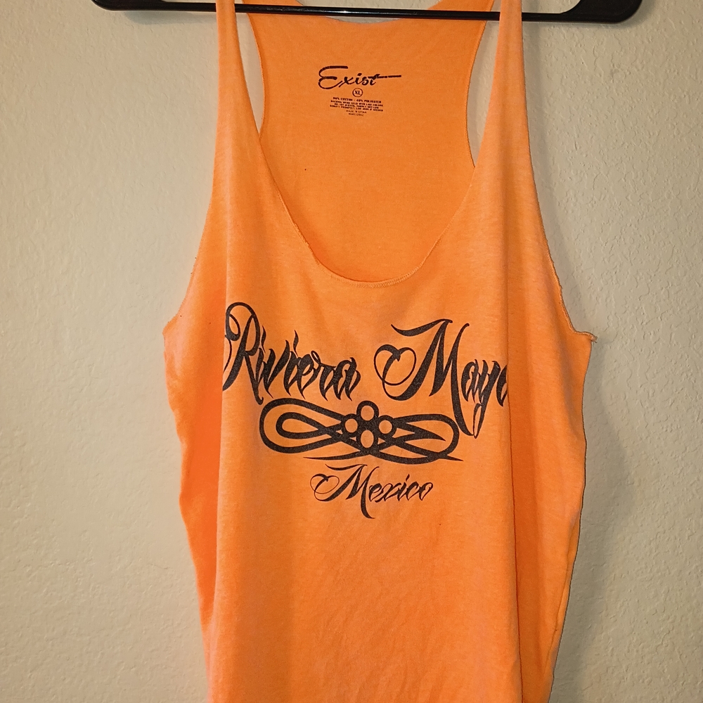 Orange Rivivera Maya Mexico Graphic Tee "Exist" for sale